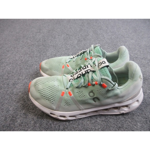 On Cloudsurfer Shoes Mens Size 11.5 Green Orange Running Road Trainers Athletic - Picture 3 of 16